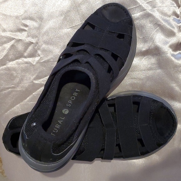 Size 8.5 Black Natural Sport Sandles - Picture 2 of 11